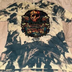 Jason Vorhees blue Tie-Dye Graphic T-Shirt